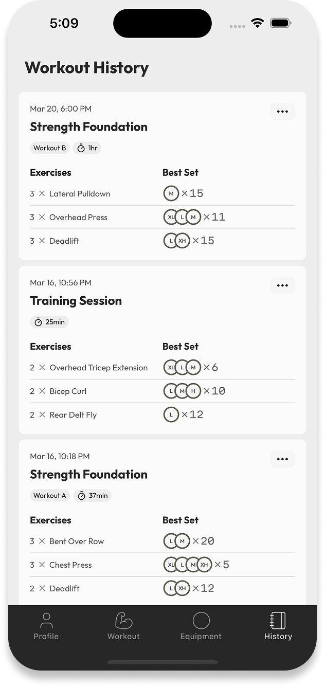 Workout History